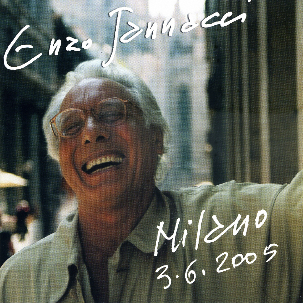 copertina per "Milano 3-6-2005" di Enzo Jannacci. La quarta ed ultima raccolta del cantautore, pubblicata nel 2004 da Ala Bianca per festeggiare il copmpleanno dell'artista.